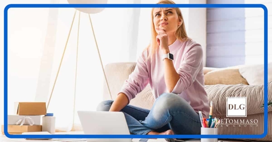 lady looking up with questioning face