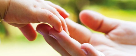 Mother and child hands