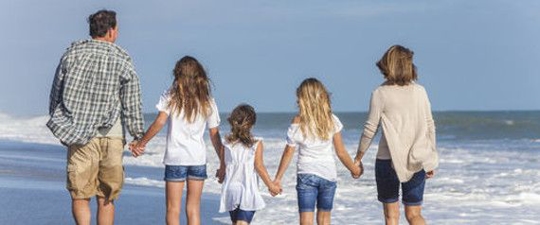 Family at the beach